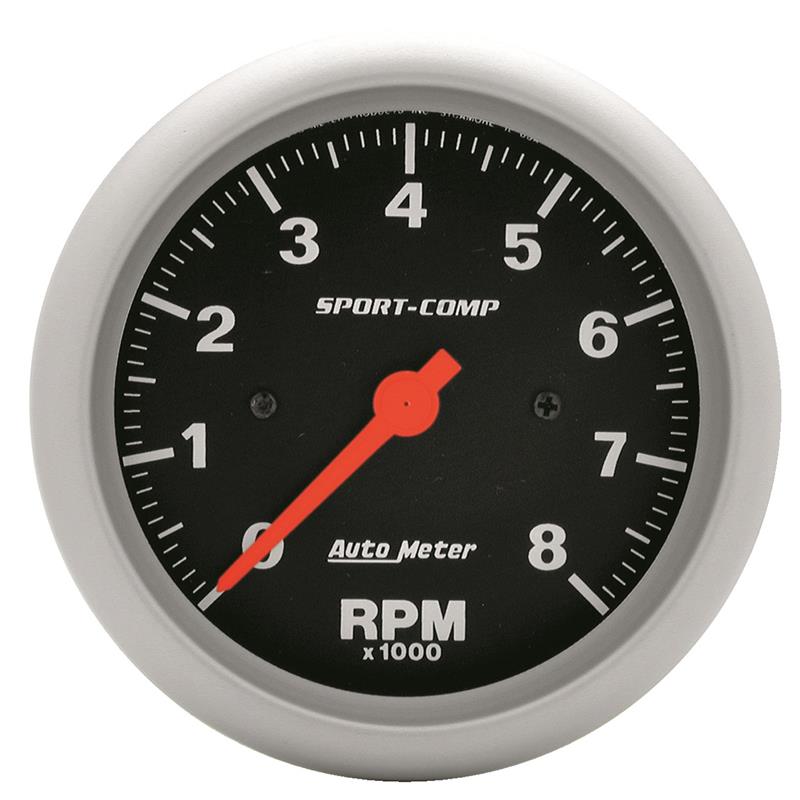 3-3/8" IN-DASH TACHOMETER, 0-8,000 RPM, SPORT-COMP