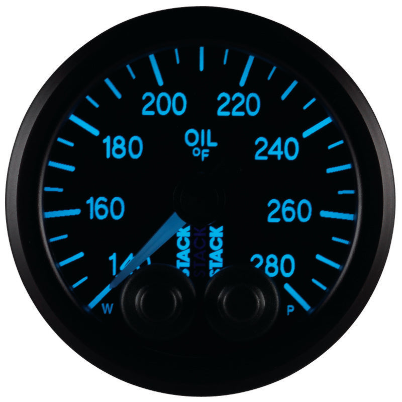 OIL TEMP, PRO-CONTROL, 52MM, BLK, 140-280 °F, 1/8" NPTF MALE