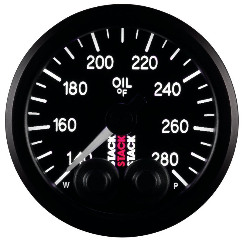 OIL TEMP, PRO-CONTROL, 52MM, BLK, 140-280 °F, 1/8" NPTF MALE