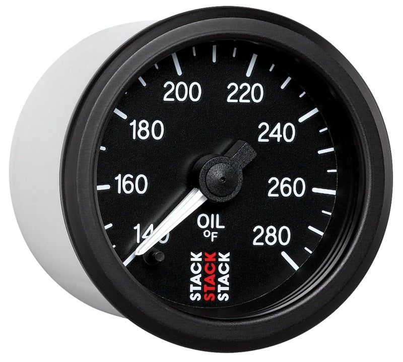 OIL TEMP, PRO STEPPER MOTOR, 52MM, BLK, 140-280 °F, 1/8" NPTF MALE