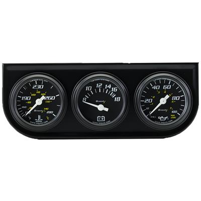 Equus E6100 6000 Series 1-1/2" Volt Triple Gauge Kit, Black
