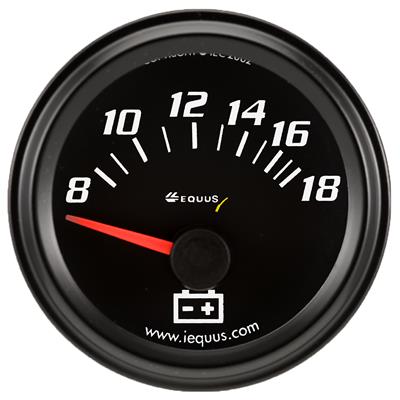 Equus E6268 6000 Series 2" Black Voltmeter