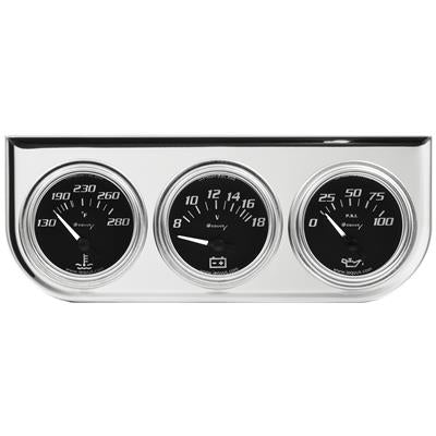 Equus E7200 7000 Series 2" Chrome Volt Triple Gauge Kit
