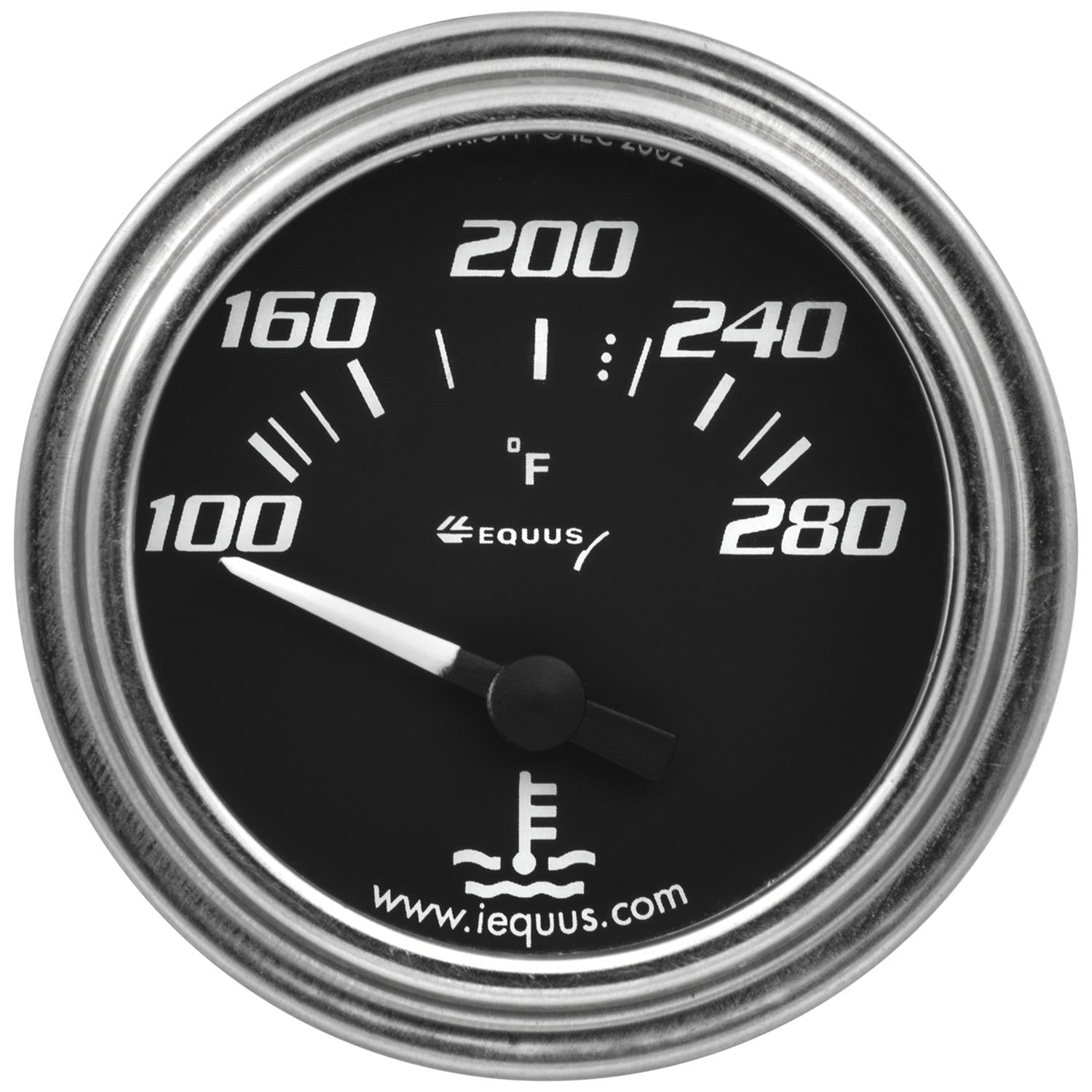 Equus E7262 7000 Series 2" Chrome Electric Water Temperature Gauge