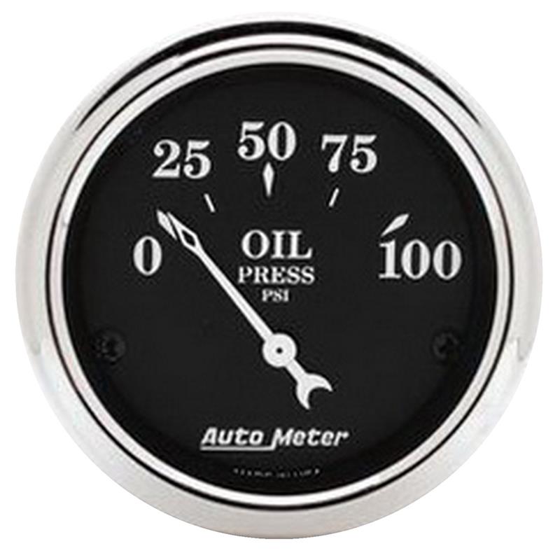 2-1/16" OIL PRESSURE, 0-100 PSI, OLD TYME BLACK
