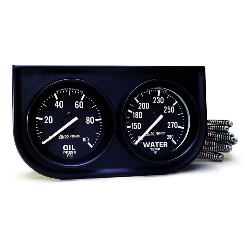 GAUGE CONSOLE, OILP/WTMP, 2-1/16", 100 PSI/280 °F, BLK DIAL, BLK BZL, AUTOGAGE