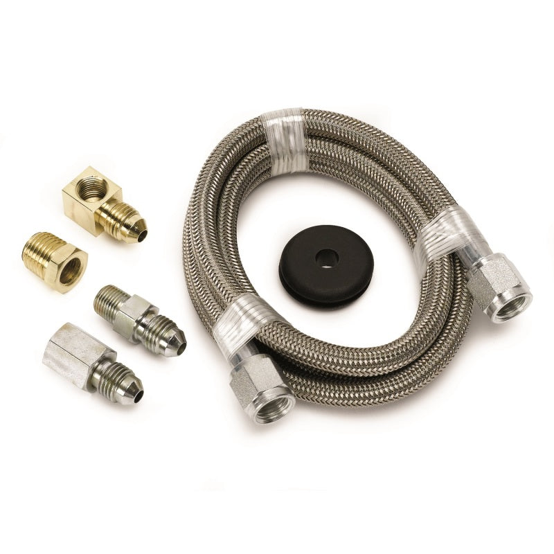 LINE, BRAIDED STAINLESS STEEL, #4 DIA., 4FT. LENGTH, -4AN AND 1/8" NPTF FITTINGS
