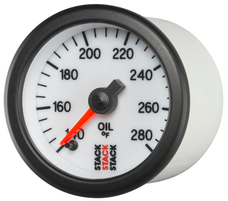OIL TEMP, PRO STEPPER MOTOR, 52MM, WHT, 140-280 °F, 1/8" NPTF MALE