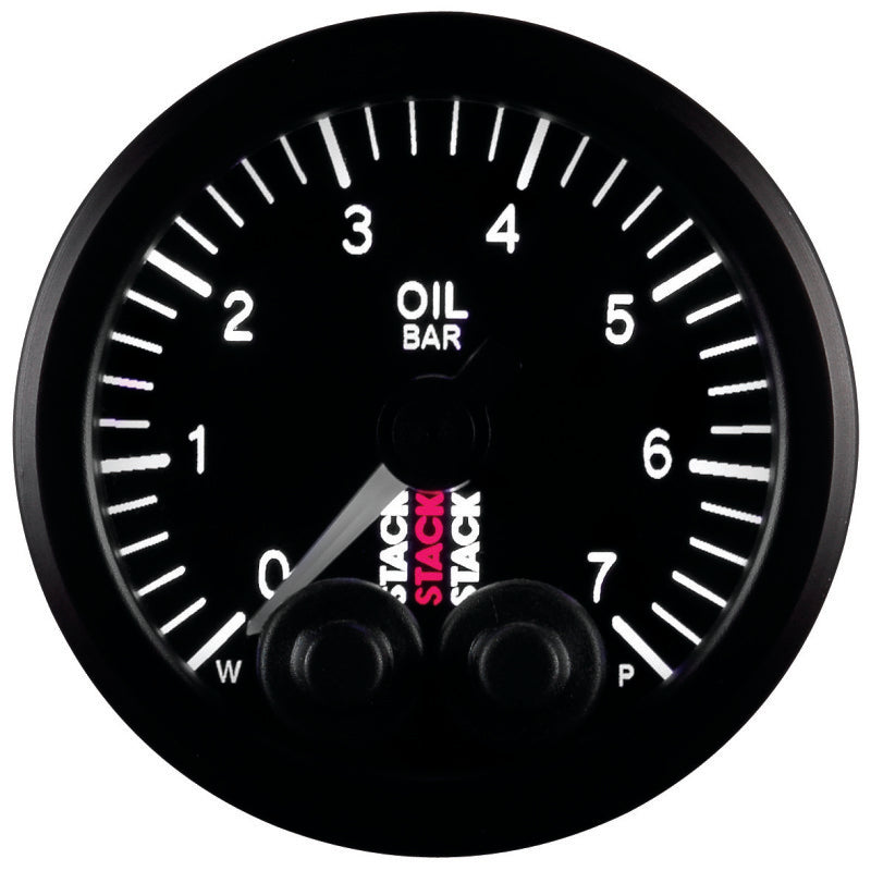 OIL PRESS, PRO-CONTROL, 52MM, BLK, 0-7 BAR, M10 MALE