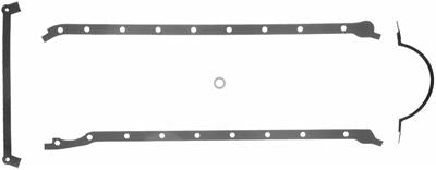 Fel-Pro 1804 Oil Pan Gasket Multi-Piece Rubber-Coated Fiber Fits Chevy Big Block