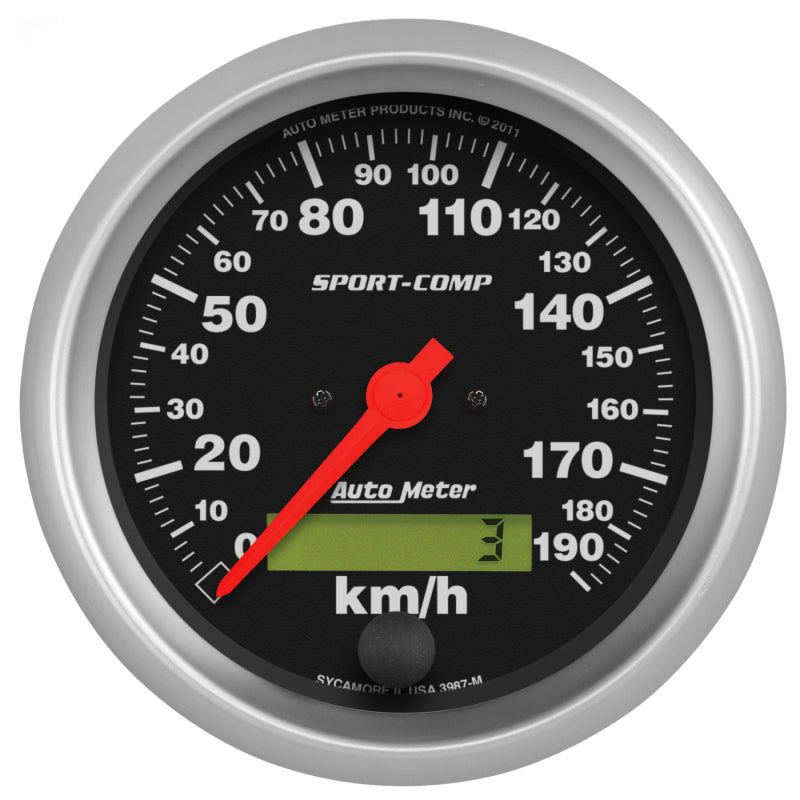 3-3/8" SPEEDOMETER, 0-190 KPH, SPORT-COMP