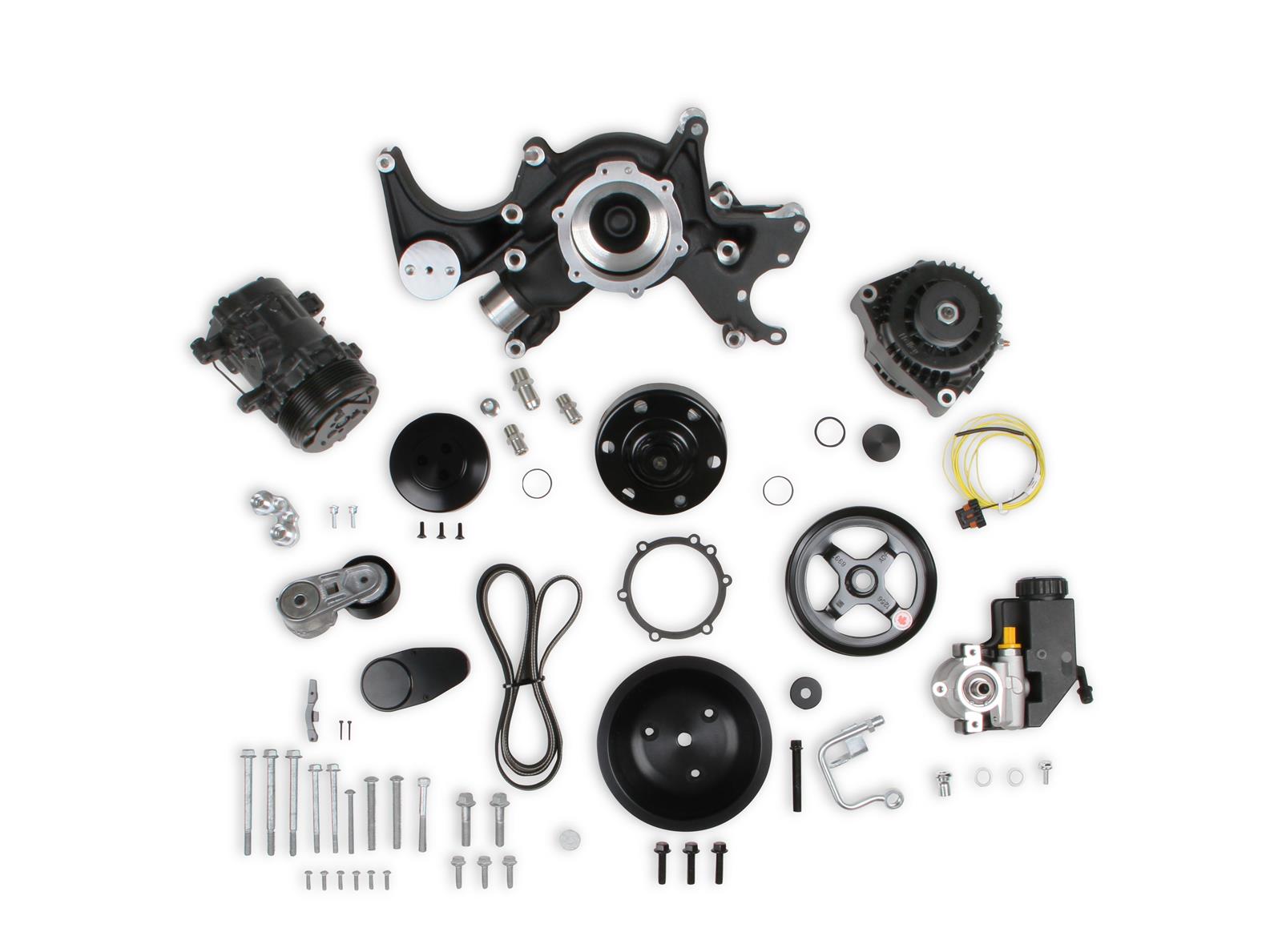 Holley 20-242BK Mid-Mount Complete Accessory System, Fits Chevy Big Block