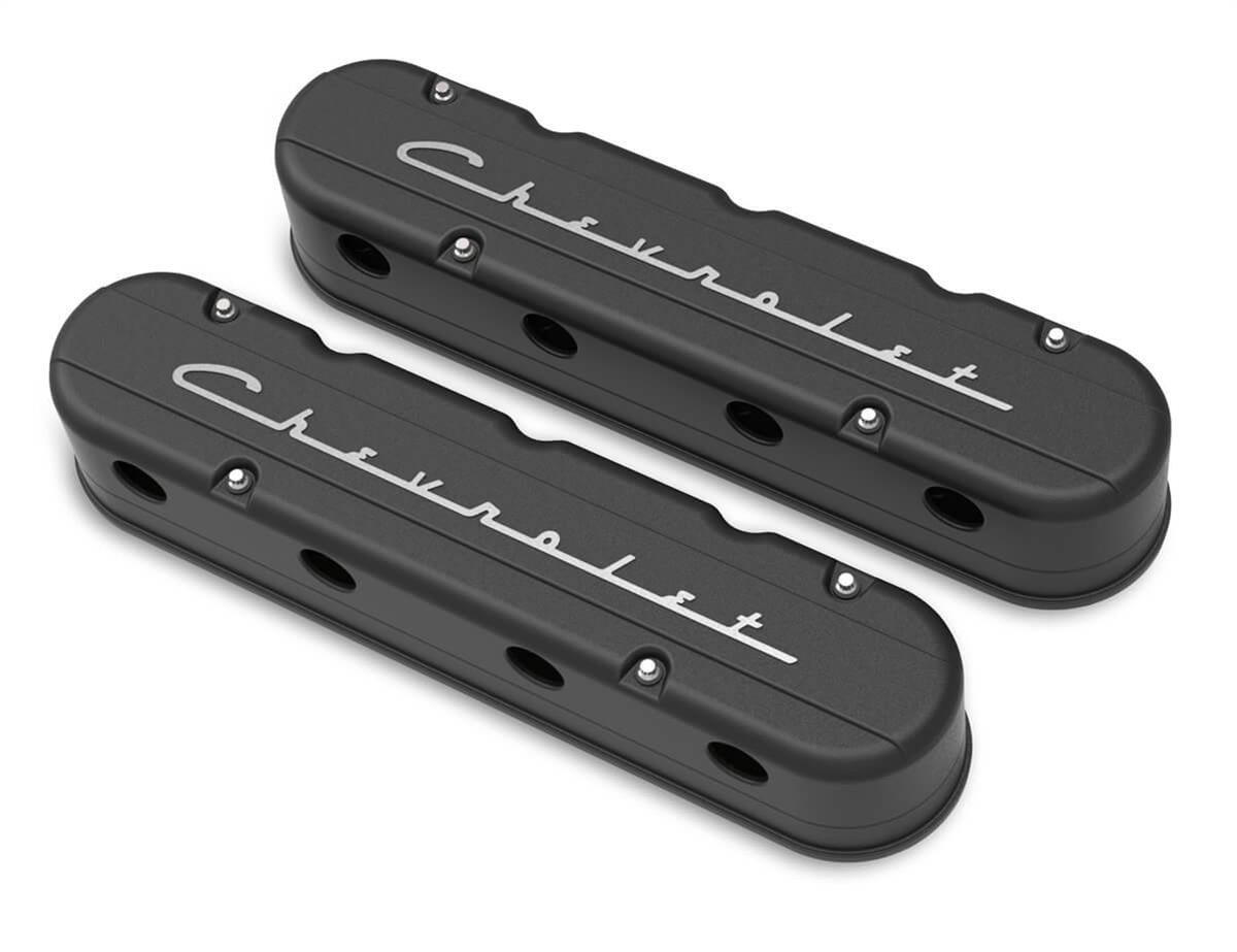 Holley 241-177 Aluminum LS Valve Covers - Tall - Black Satin