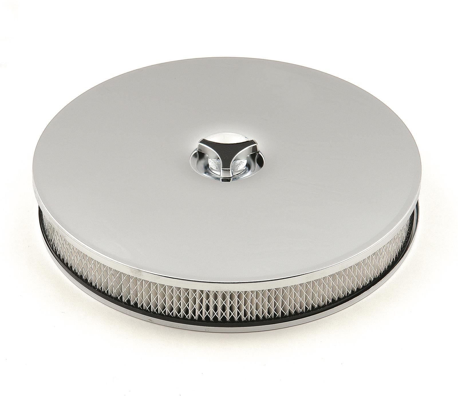 Mr. Gasket 4339 Low Rider Air Cleaner - 14" Diameter X 2" Tall - Chrome