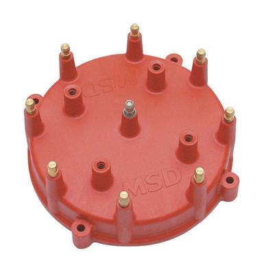 MSD 7408 Distributor Cap Male/HEI-Style Red Screw-Down MSD Billet