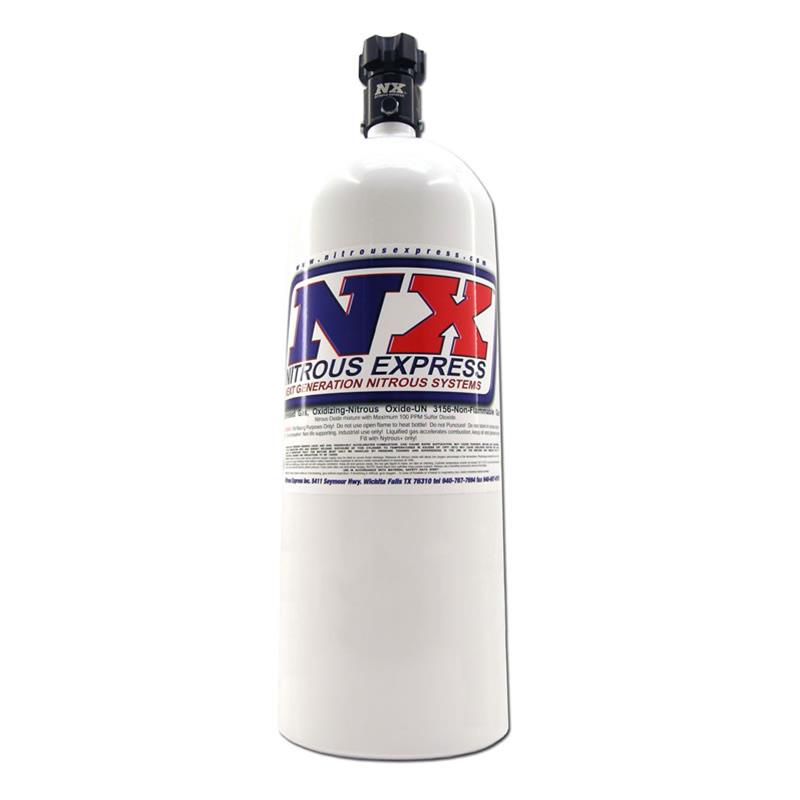 Nitrous Express 11150 Nitrous Bottle, 15 lb Aluminum, High-Flow Valve