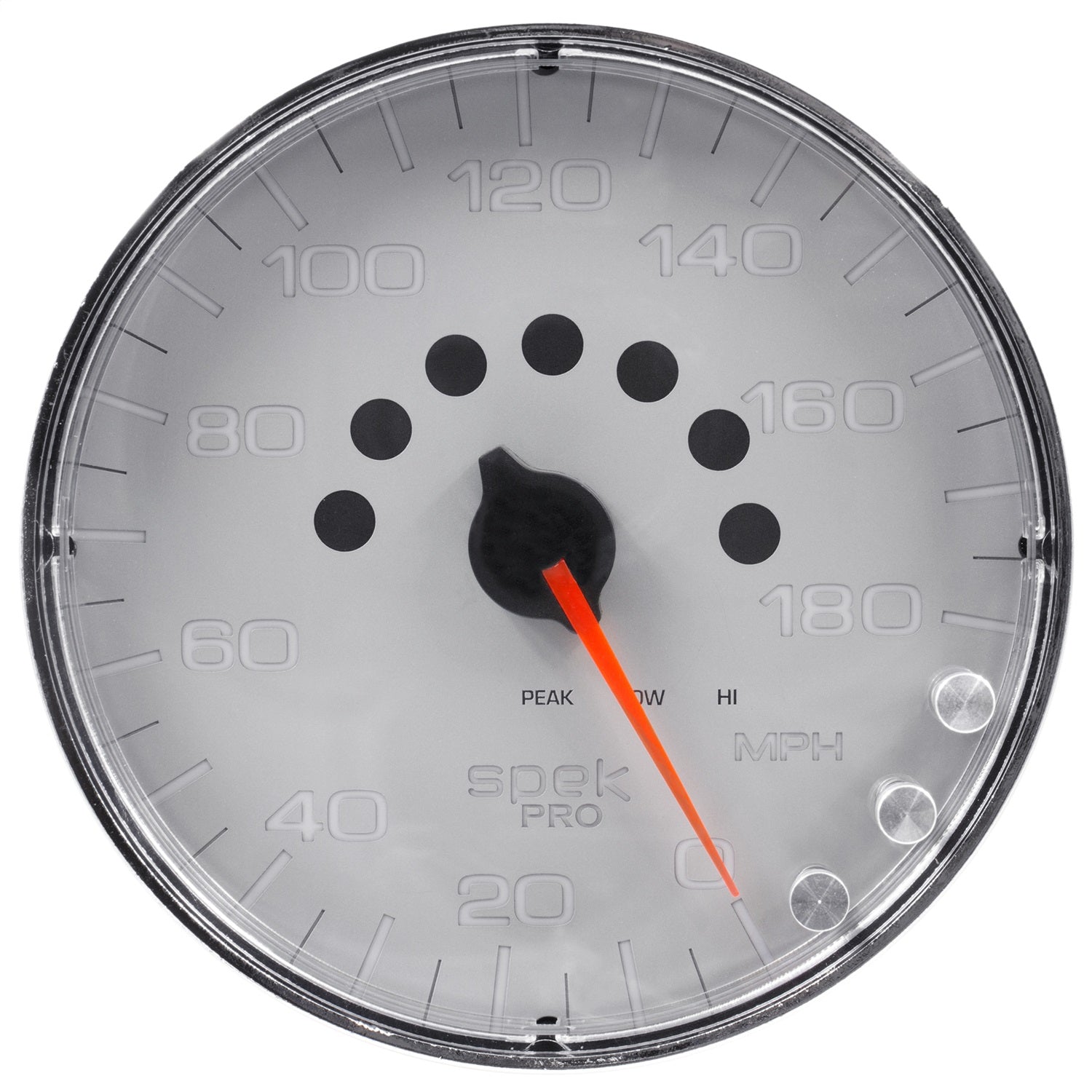 5" SPEEDOMETER, 0-180 MPH, SPEK-PRO, SILVER/CHROME