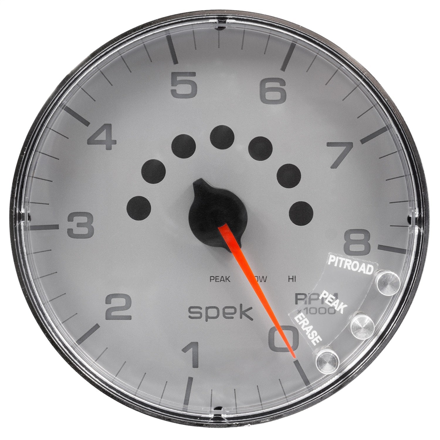 5" IN-DASH TACHOMETER, 0-8,000 RPM, SPEK-PRO, SILVER/CHROME