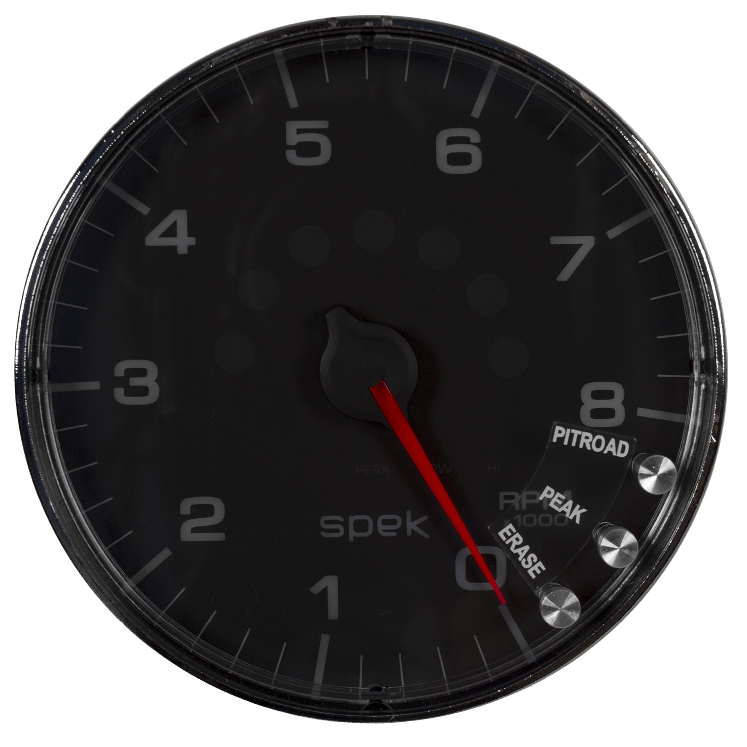 5" IN-DASH TACHOMETER, 0-8,000 RPM, SPEK-PRO, BLACK/CHROME