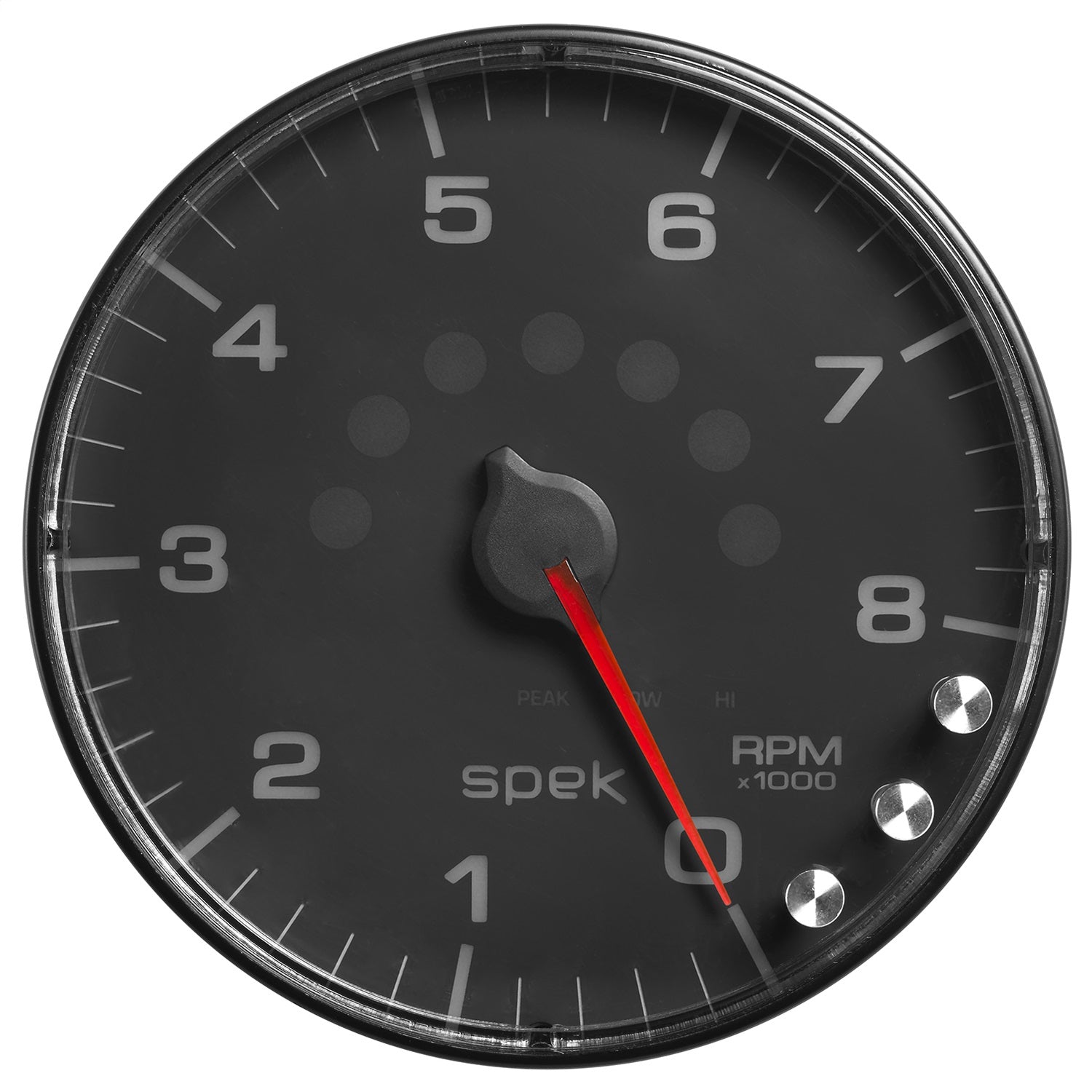 5" IN-DASH TACHOMETER, 0-8,000 RPM, SPEK-PRO, BLACK/BLACK