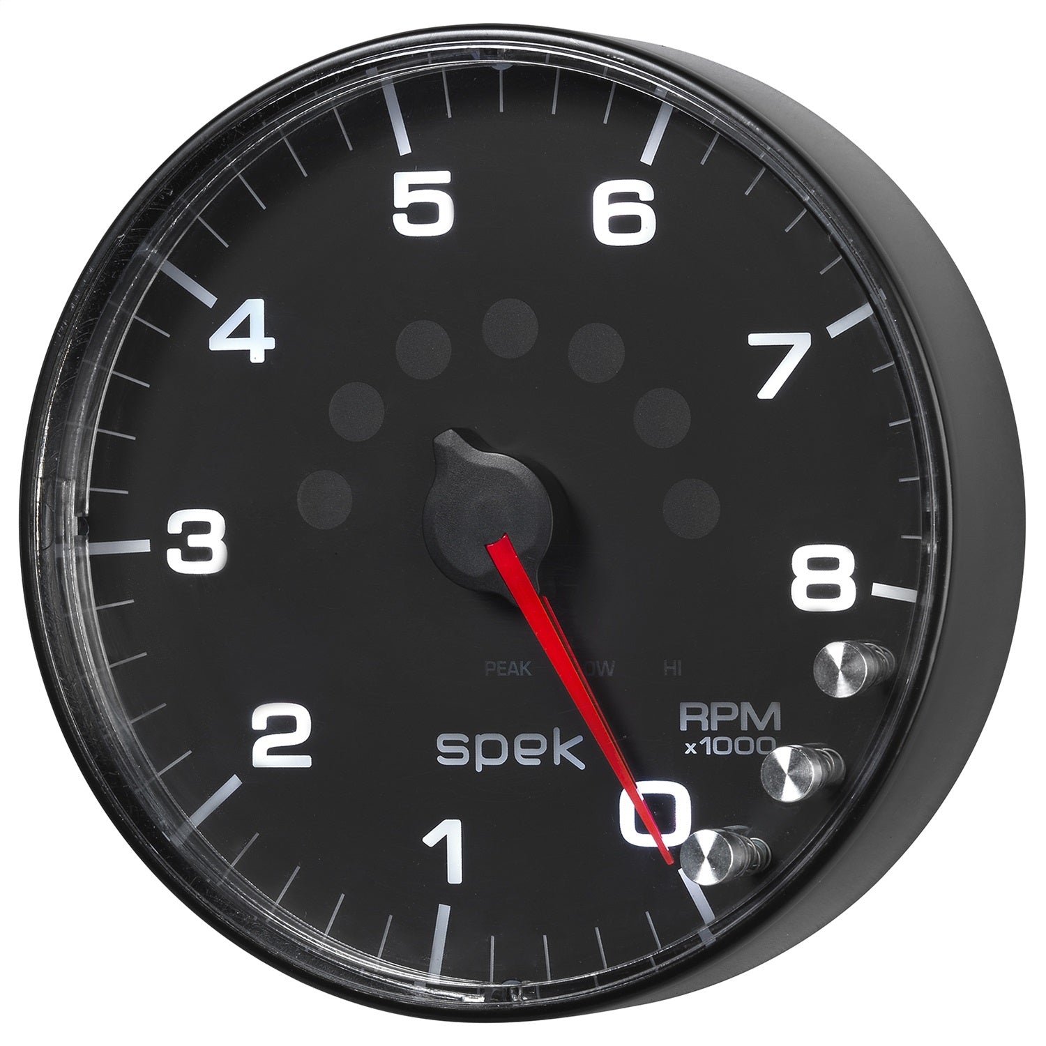 5" IN-DASH TACHOMETER, 0-8,000 RPM, SPEK-PRO, BLACK/BLACK