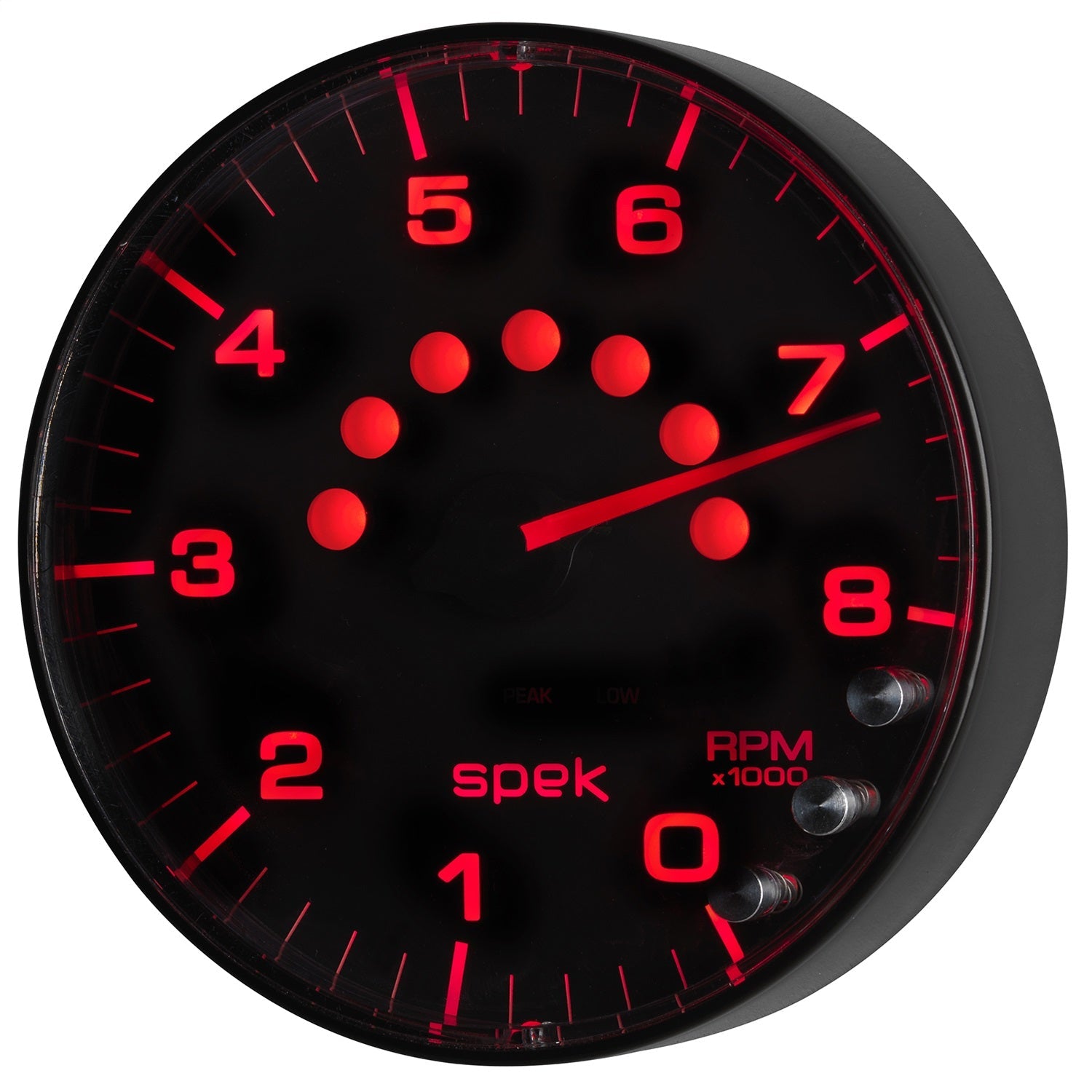5" IN-DASH TACHOMETER, 0-8,000 RPM, SPEK-PRO, BLACK/BLACK