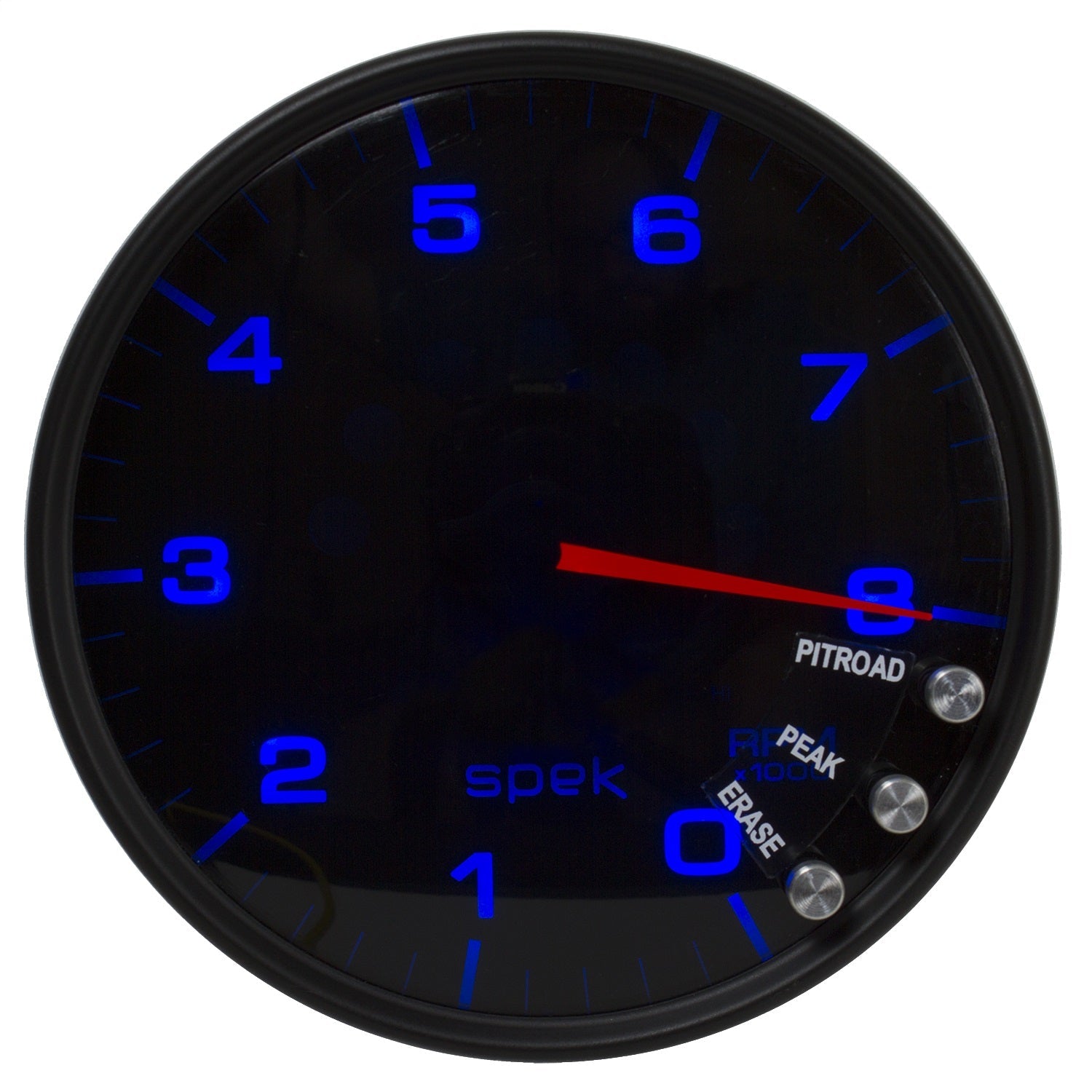 5" IN-DASH TACHOMETER, 0-8,000 RPM, SPEK-PRO, BLACK/BLACK