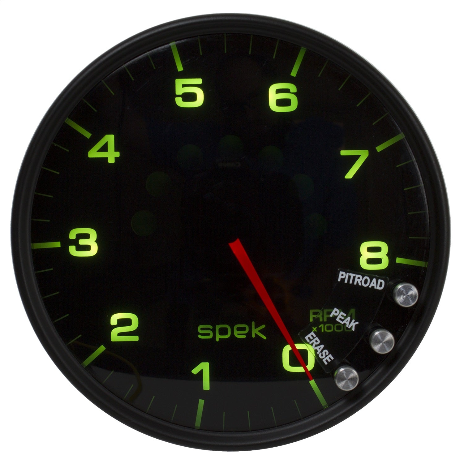 5" IN-DASH TACHOMETER, 0-8,000 RPM, SPEK-PRO, BLACK/BLACK