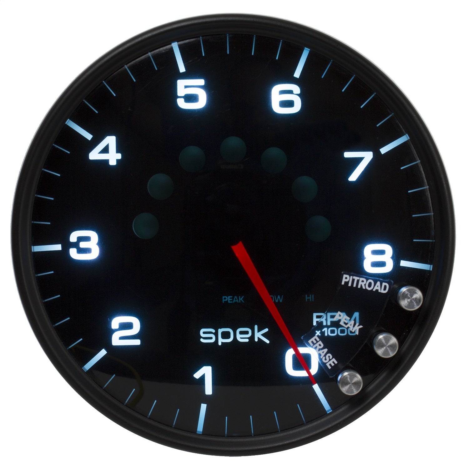 5" IN-DASH TACHOMETER, 0-8,000 RPM, SPEK-PRO, BLACK/BLACK