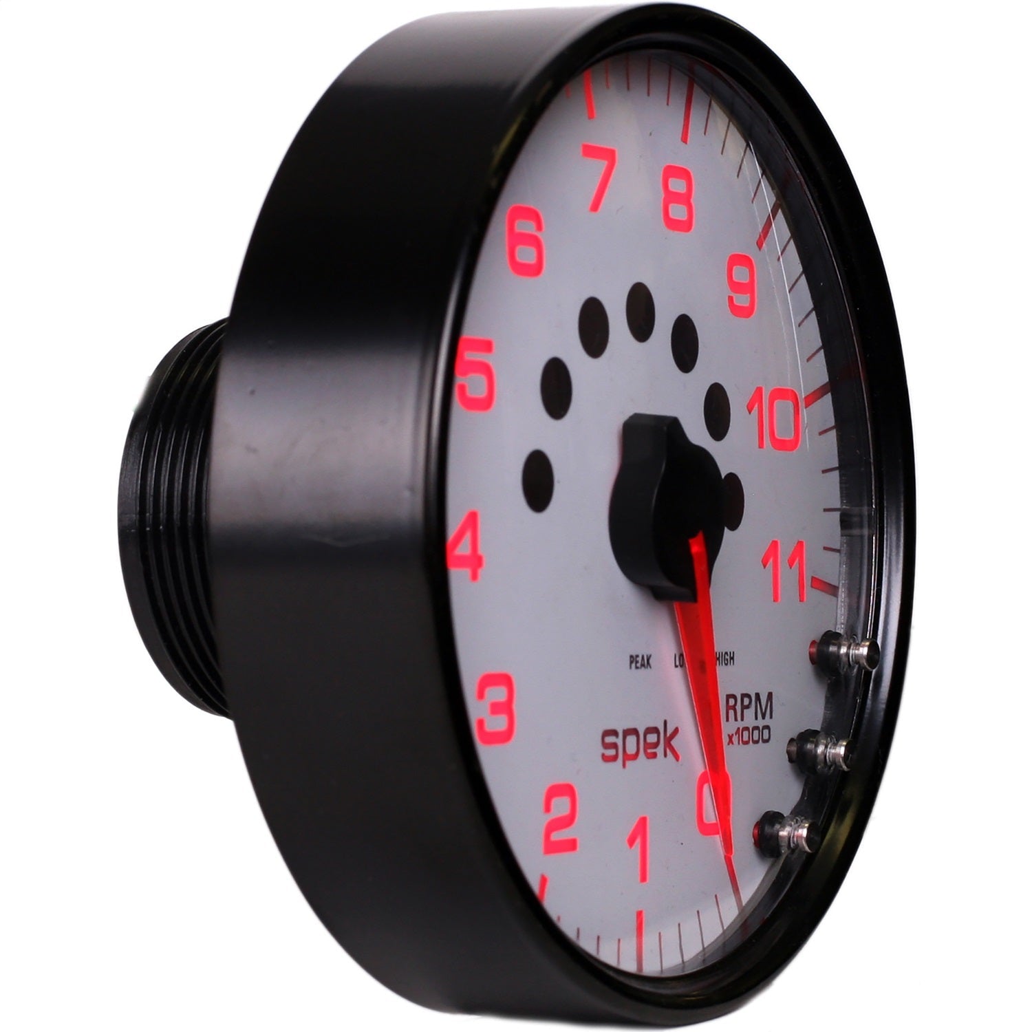 5" IN-DASH TACHOMETER, 0-11,000 RPM, SPEK-PRO, WHITE/BLACK