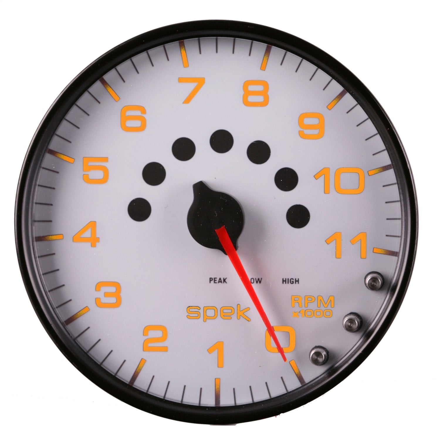 5" IN-DASH TACHOMETER, 0-11,000 RPM, SPEK-PRO, WHITE/BLACK