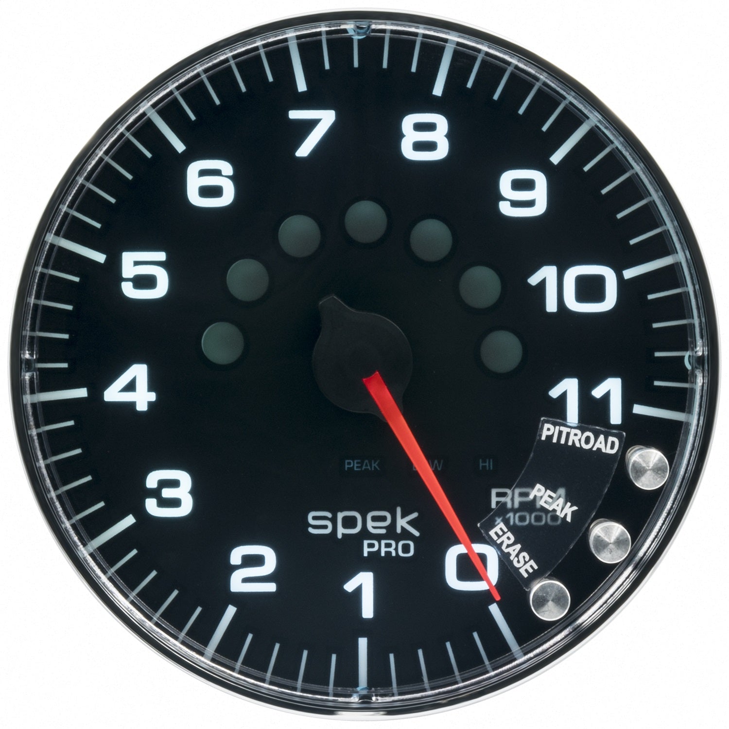 5" IN-DASH TACHOMETER, 0-11,000 RPM, SPEK-PRO, BLACK/CHROME