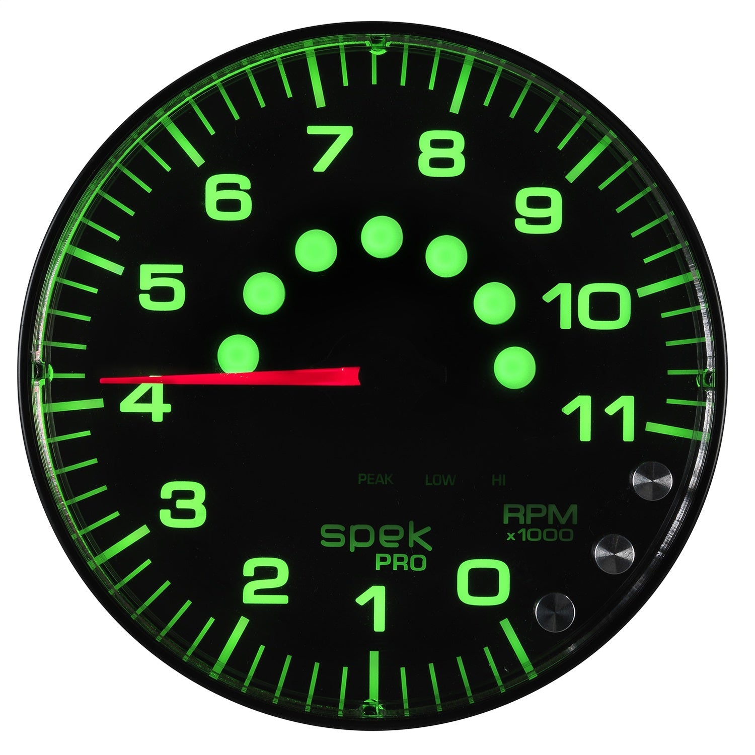 5" IN-DASH TACHOMETER, 0-11,000 RPM, SPEK-PRO, BLACK/BLACK