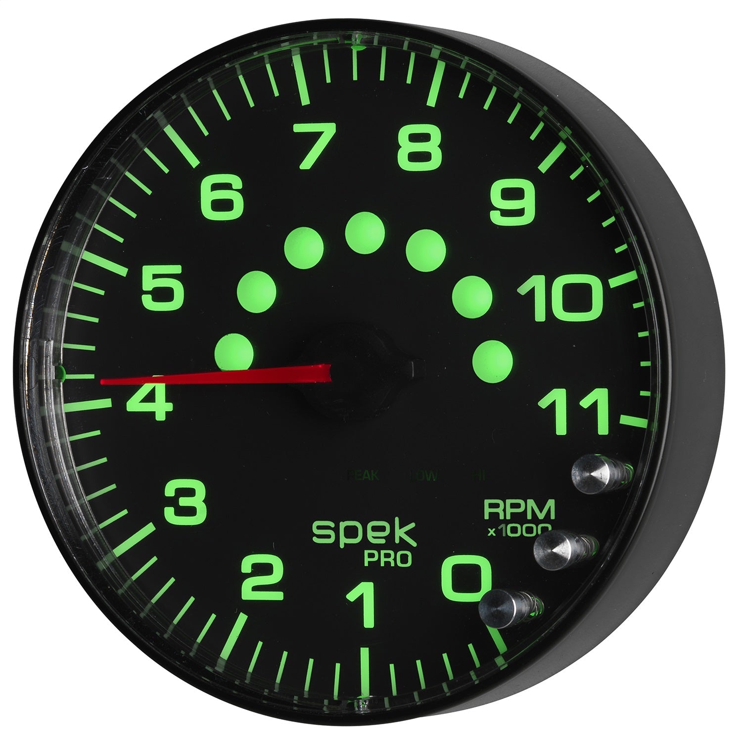 5" IN-DASH TACHOMETER, 0-11,000 RPM, SPEK-PRO, BLACK/BLACK