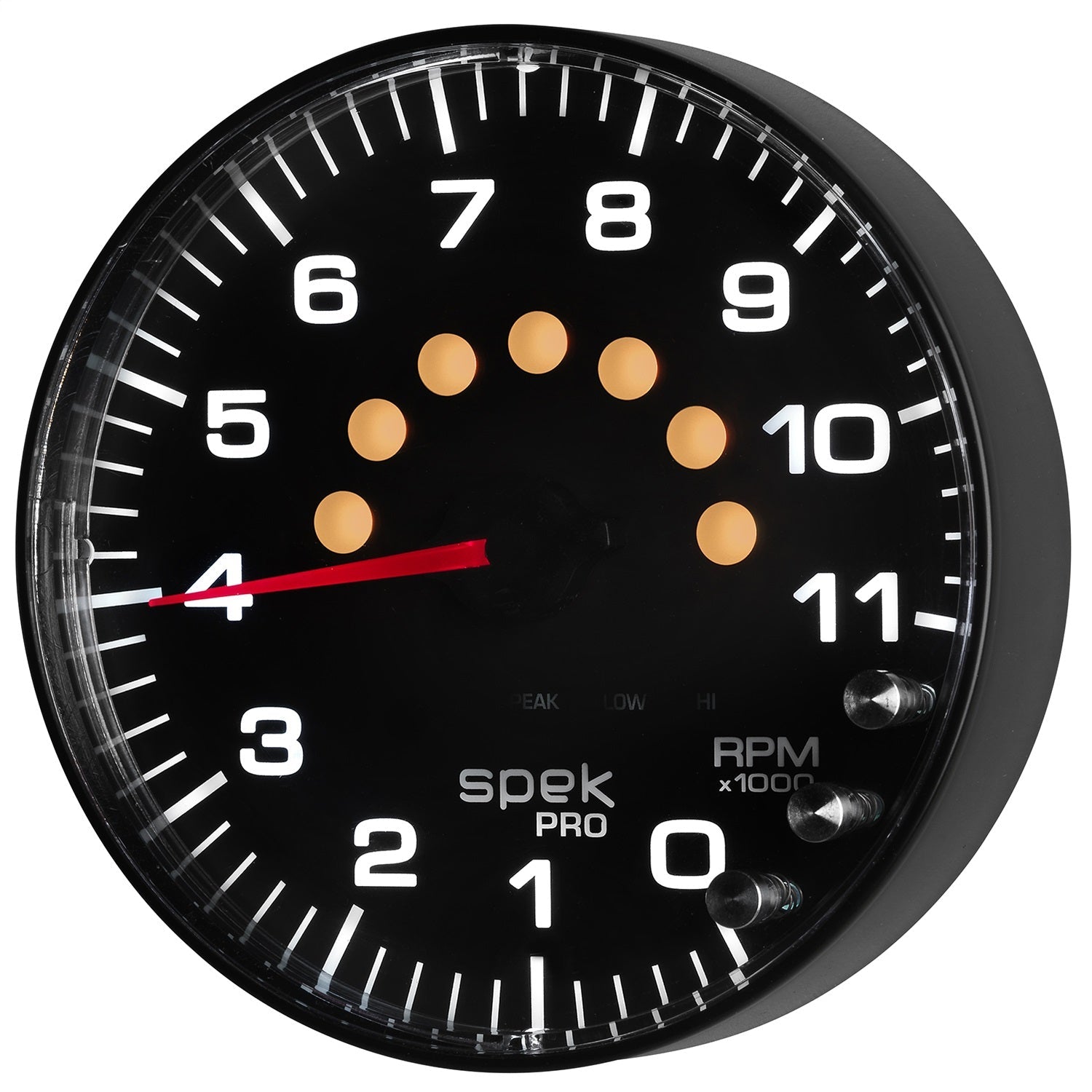 5" IN-DASH TACHOMETER, 0-11,000 RPM, SPEK-PRO, BLACK/BLACK