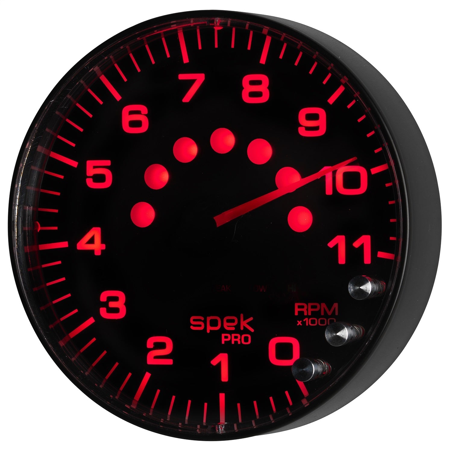 5" IN-DASH TACHOMETER, 0-11,000 RPM, SPEK-PRO, BLACK/BLACK