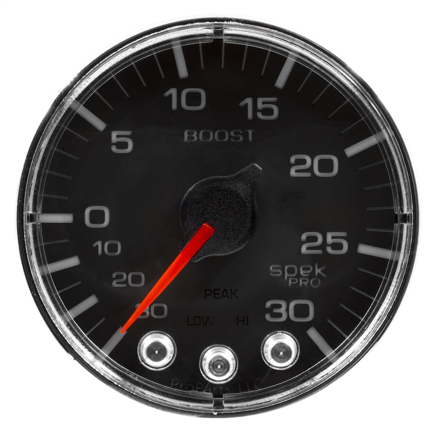 2-1/16" BOOST/VACUUM, 30 IN HG/30 PSI, SPEK-PRO, BLACK/CHROME