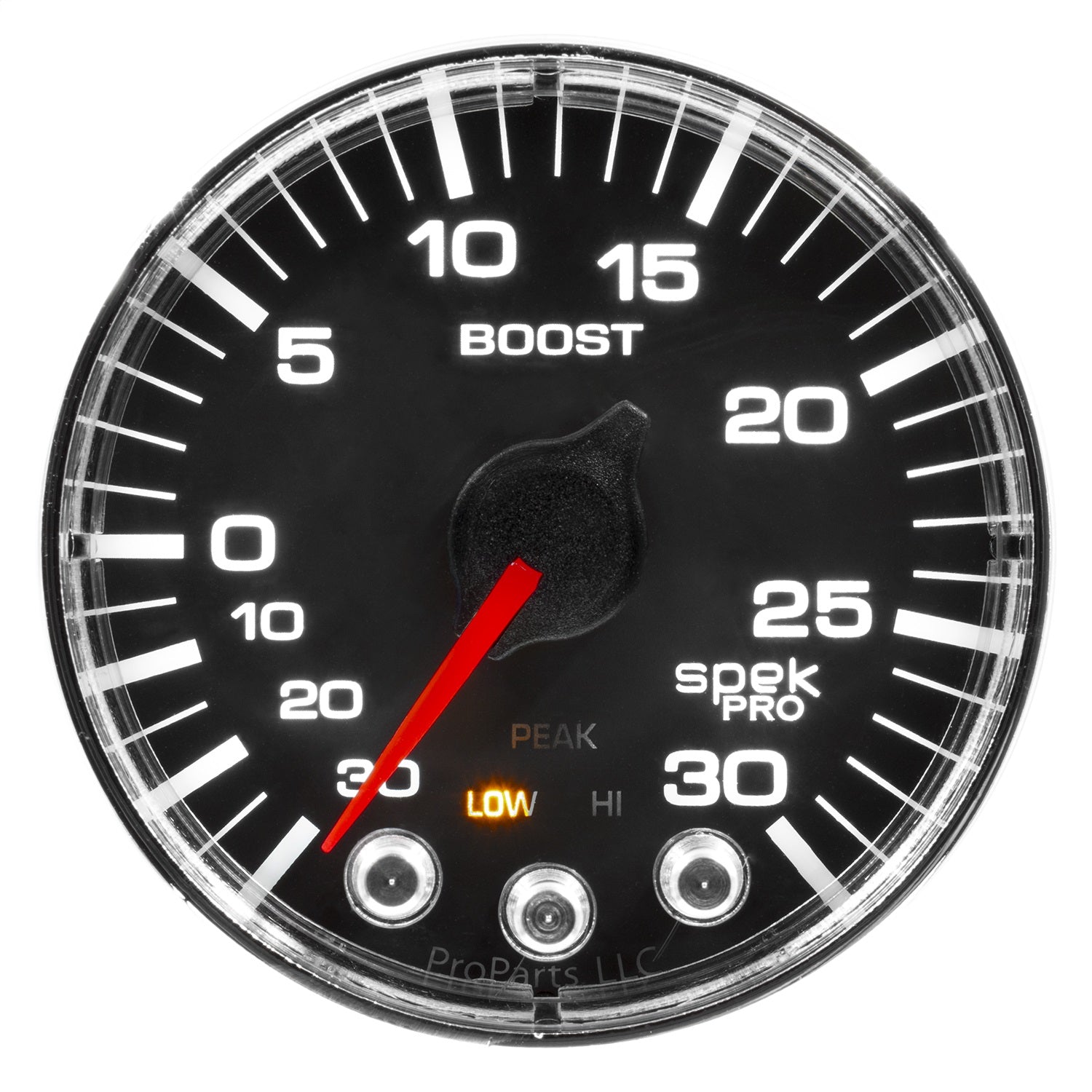 2-1/16" BOOST/VACUUM, 30 IN HG/30 PSI, SPEK-PRO, BLACK/CHROME