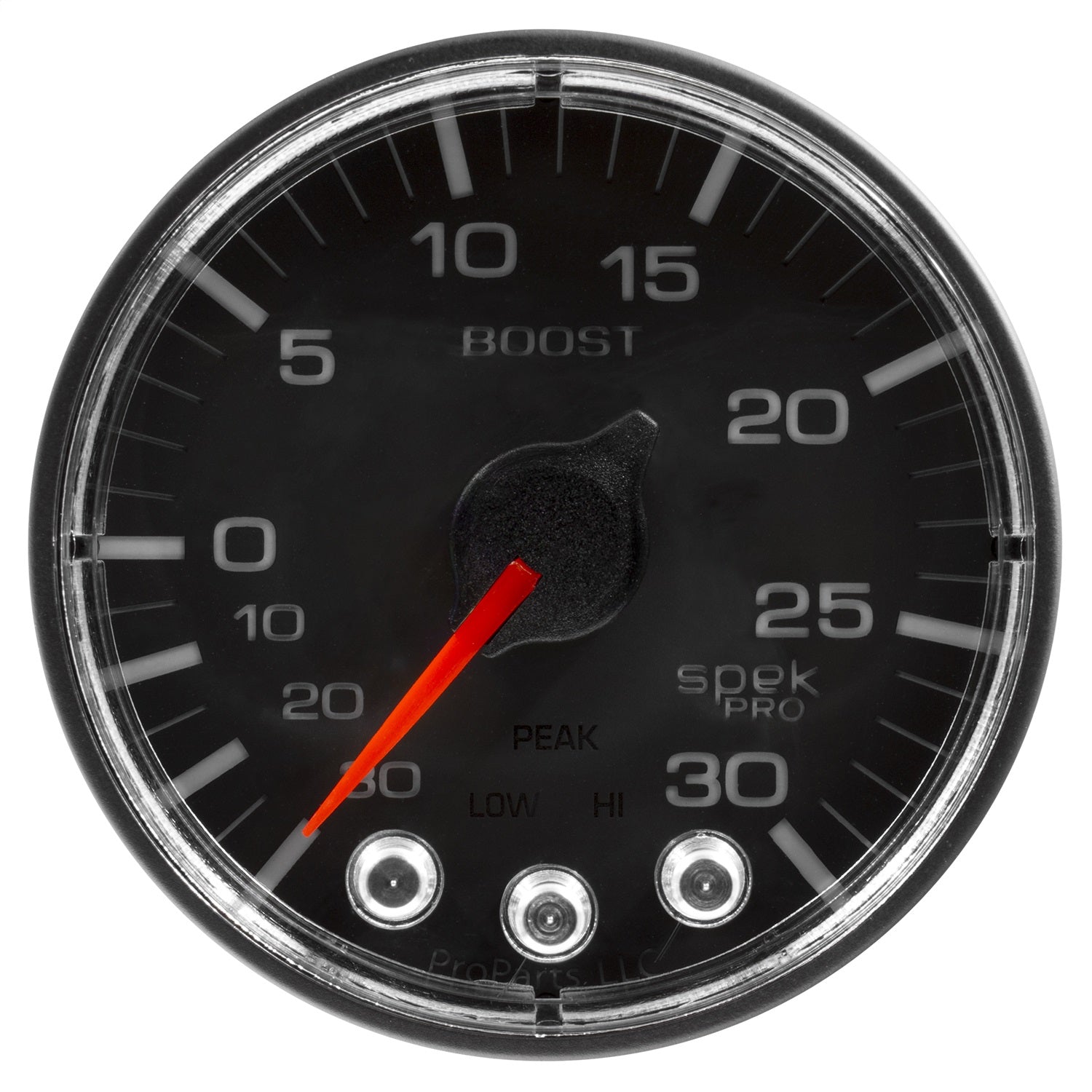 2-1/16" BOOST/VACUUM, 30 IN HG/30 PSI, SPEK-PRO, BLACK/BLACK