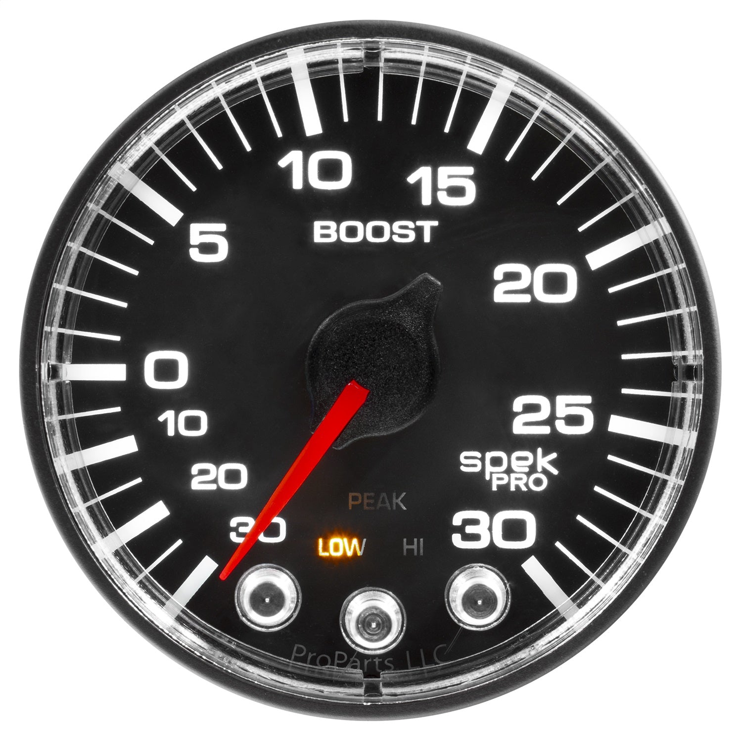 2-1/16" BOOST/VACUUM, 30 IN HG/30 PSI, SPEK-PRO, BLACK/BLACK
