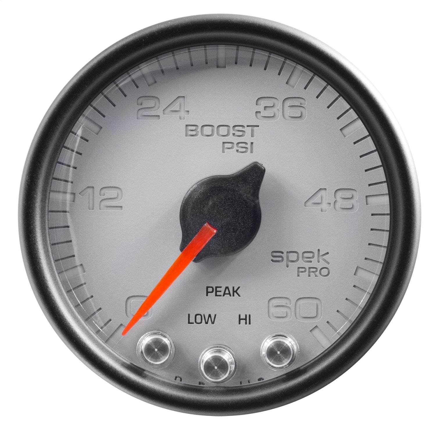 2-1/16" BOOST, 0-60 PSI, SPEK-PRO, SILVER/BLACK