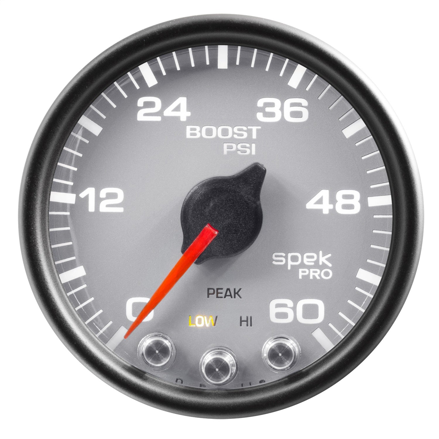 2-1/16" BOOST, 0-60 PSI, SPEK-PRO, SILVER/BLACK