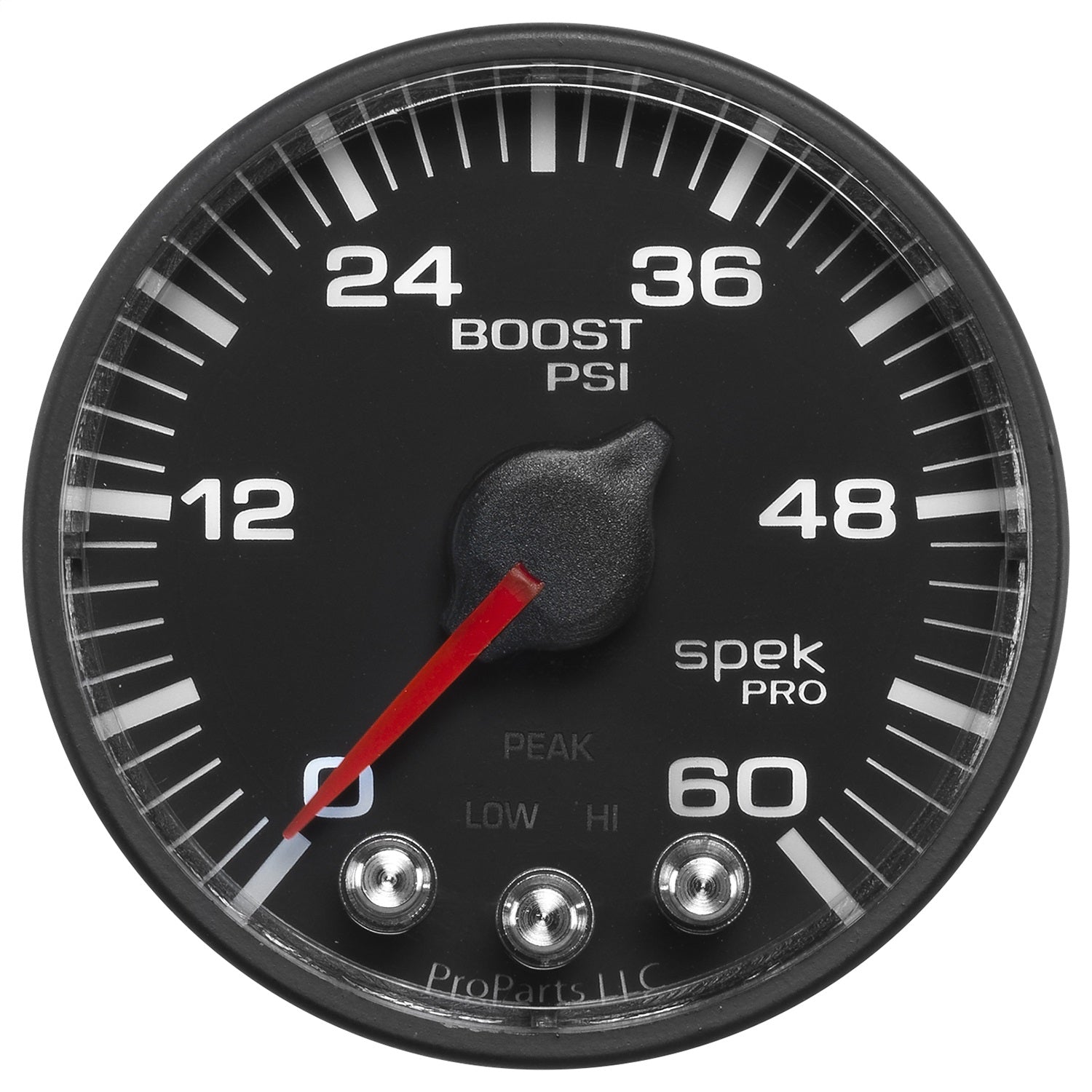 2-1/16" BOOST, 0-60 PSI, SPEK-PRO, BLACK/BLACK