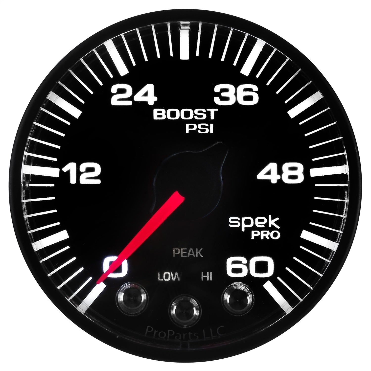 2-1/16" BOOST, 0-60 PSI, SPEK-PRO, BLACK/BLACK