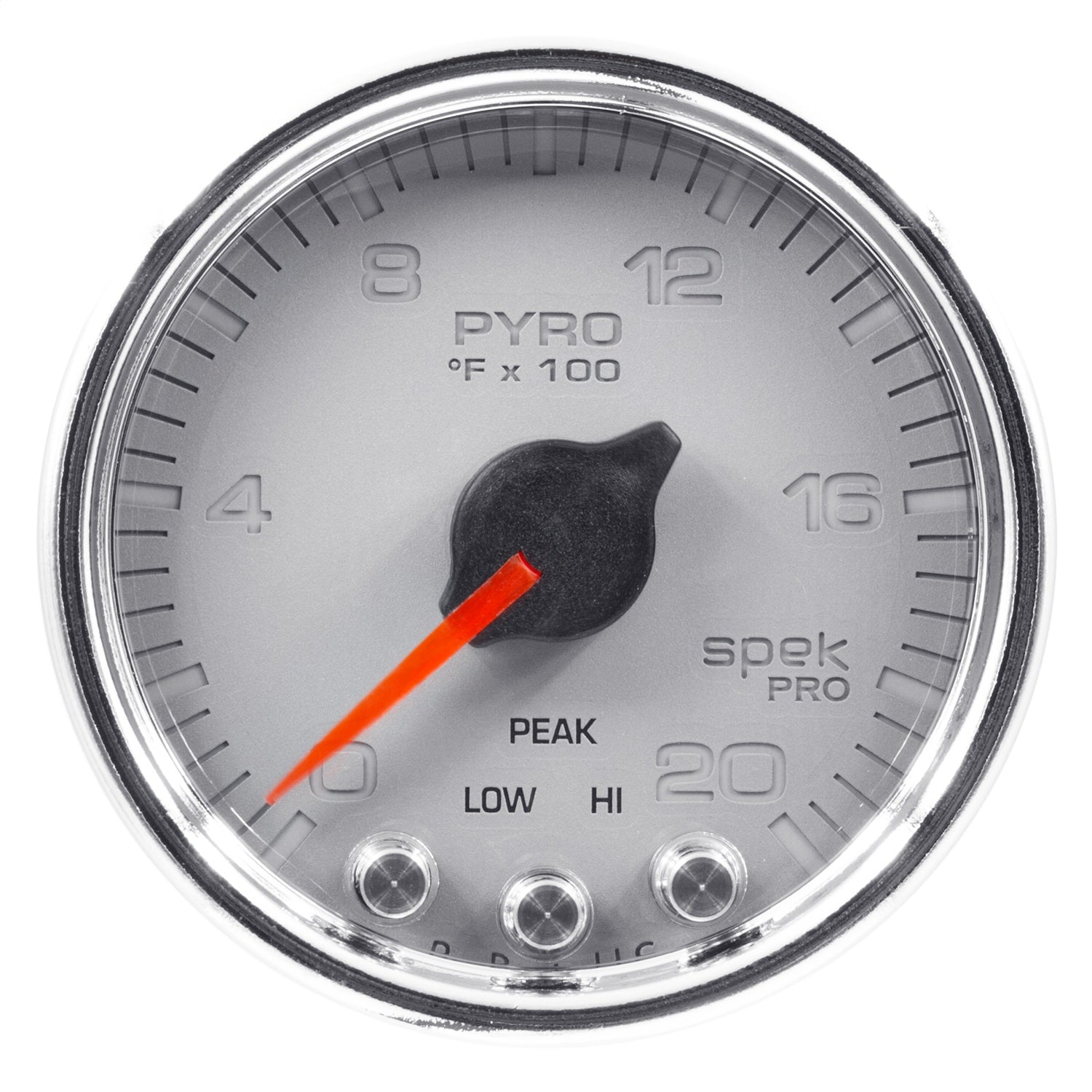 2-1/16" PYROMETER, 0-2000 °F, SPEK-PRO, SILVER/CHROME