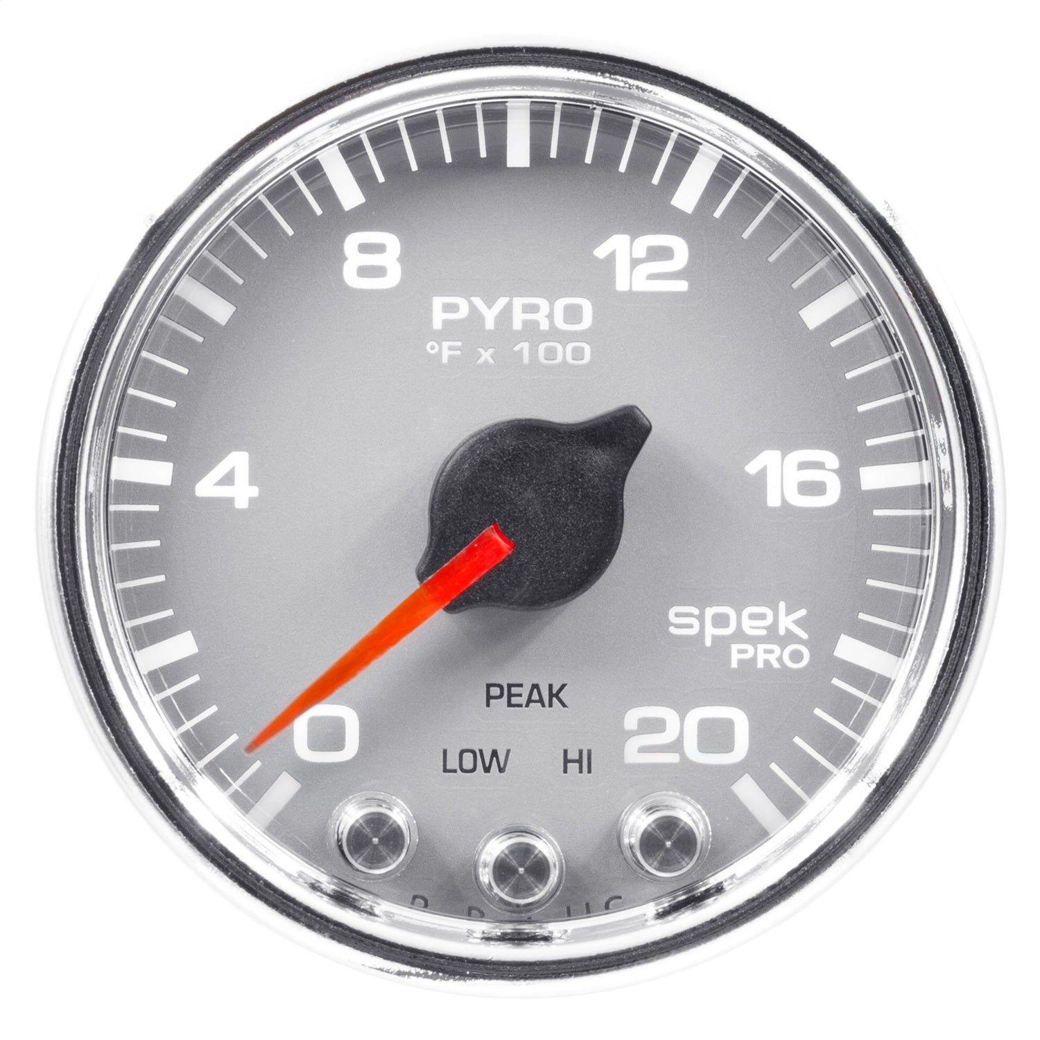 PILLAR KIT, 0-60 PSI/0-2000 °F, 08-10 FORD SUPERDUTY, SPEK-PRO, SILVER DIAL, CHROME BEZEL, CLEAR LENS
