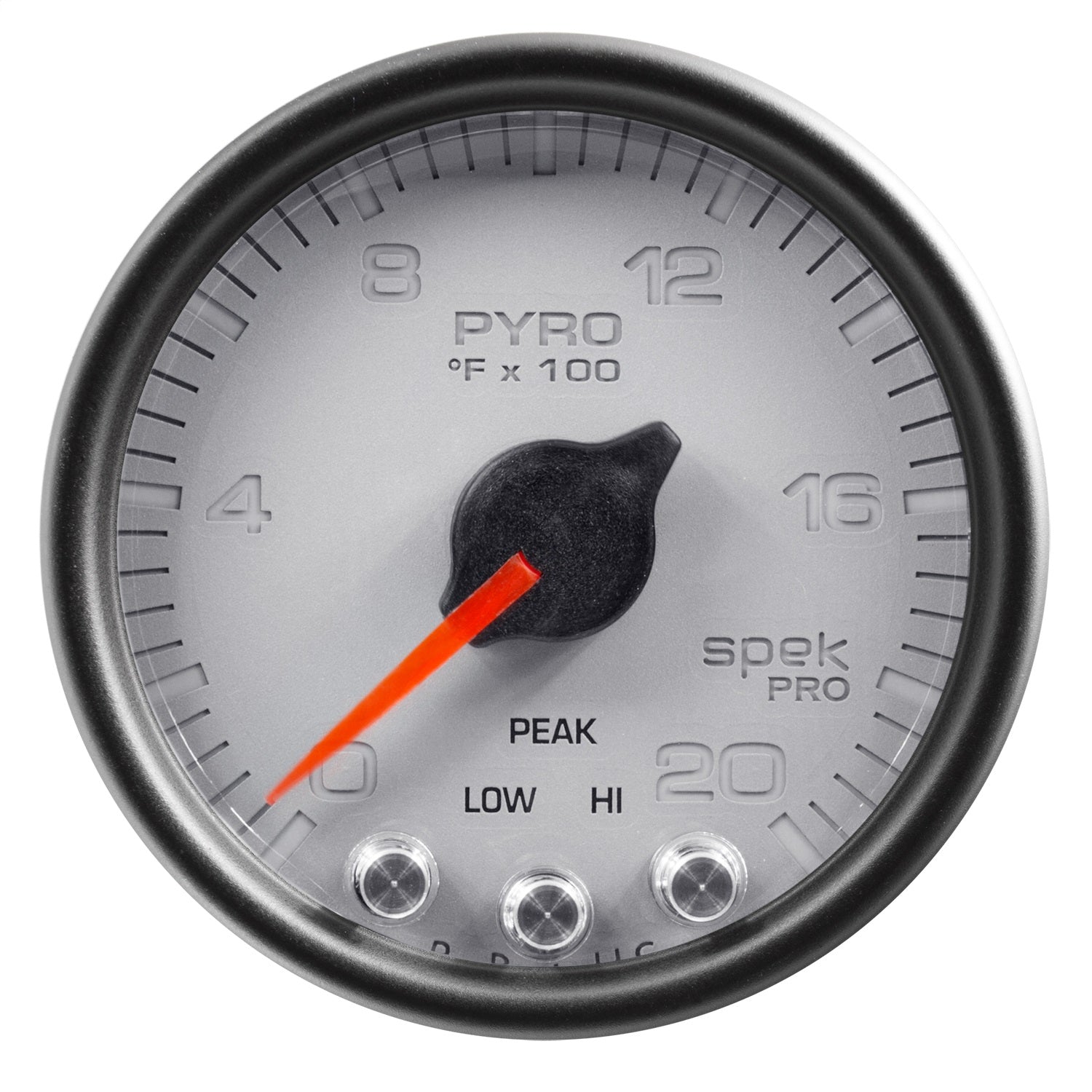 2-1/16" PYROMETER, 0-2000 °F, SPEK-PRO, SILVER/BLACK