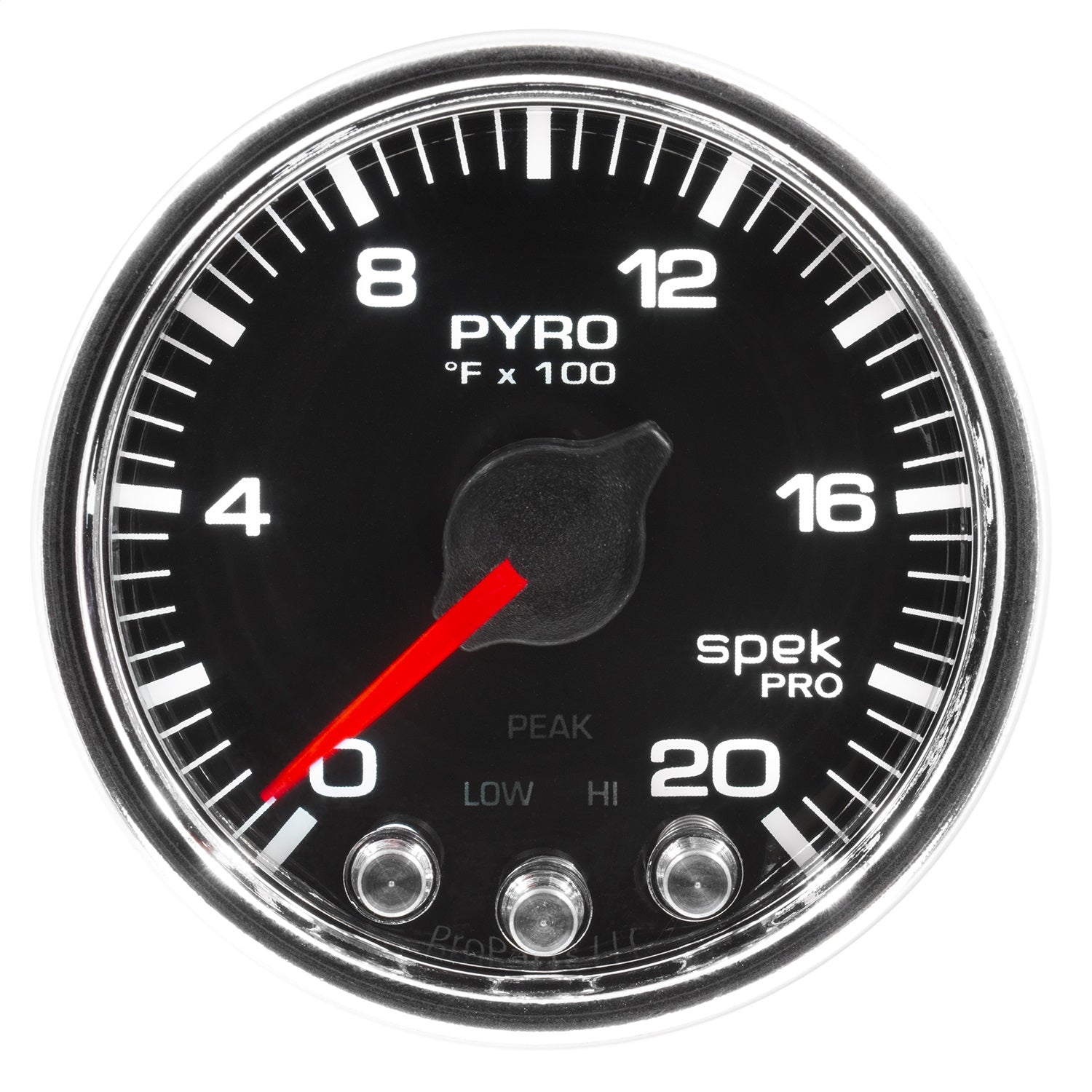 2-1/16" PYROMETER, 0-2000 °F, SPEK-PRO, BLACK/CHROME