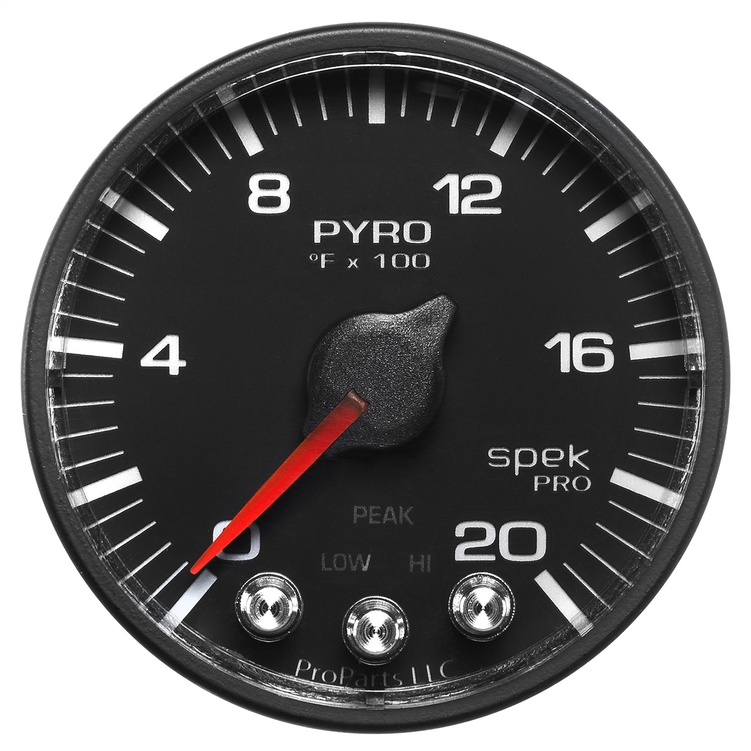 2-1/16" PYROMETER, 0-2000 °F, SPEK-PRO, BLACK/BLACK