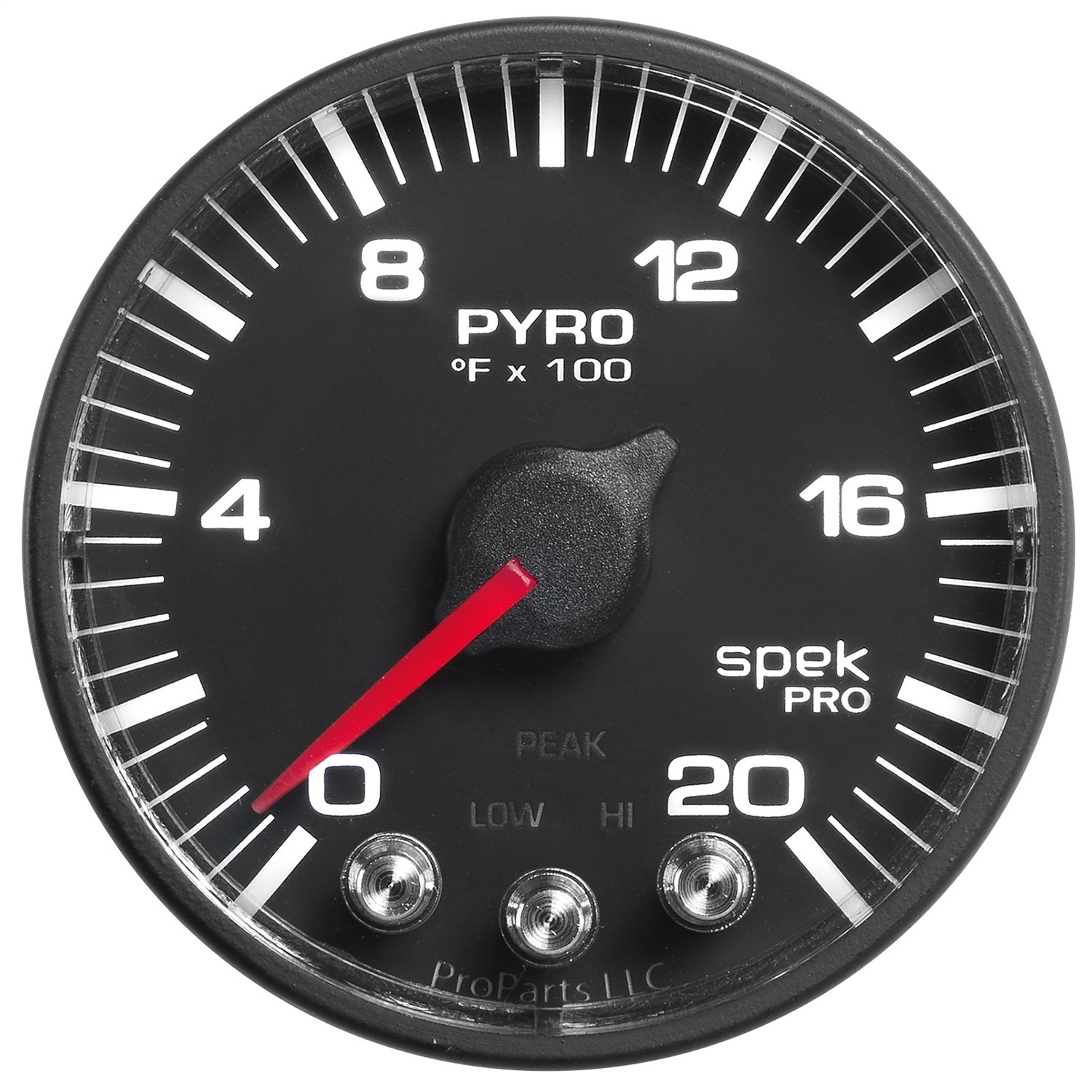 PILLAR KIT, 0-35 PSI/2000 °F, 99-07 FORD SUPERDUTY, SPEK-PRO, BLACK DIAL, BLACK BEZEL, FLAT ANTIGLARE LENS